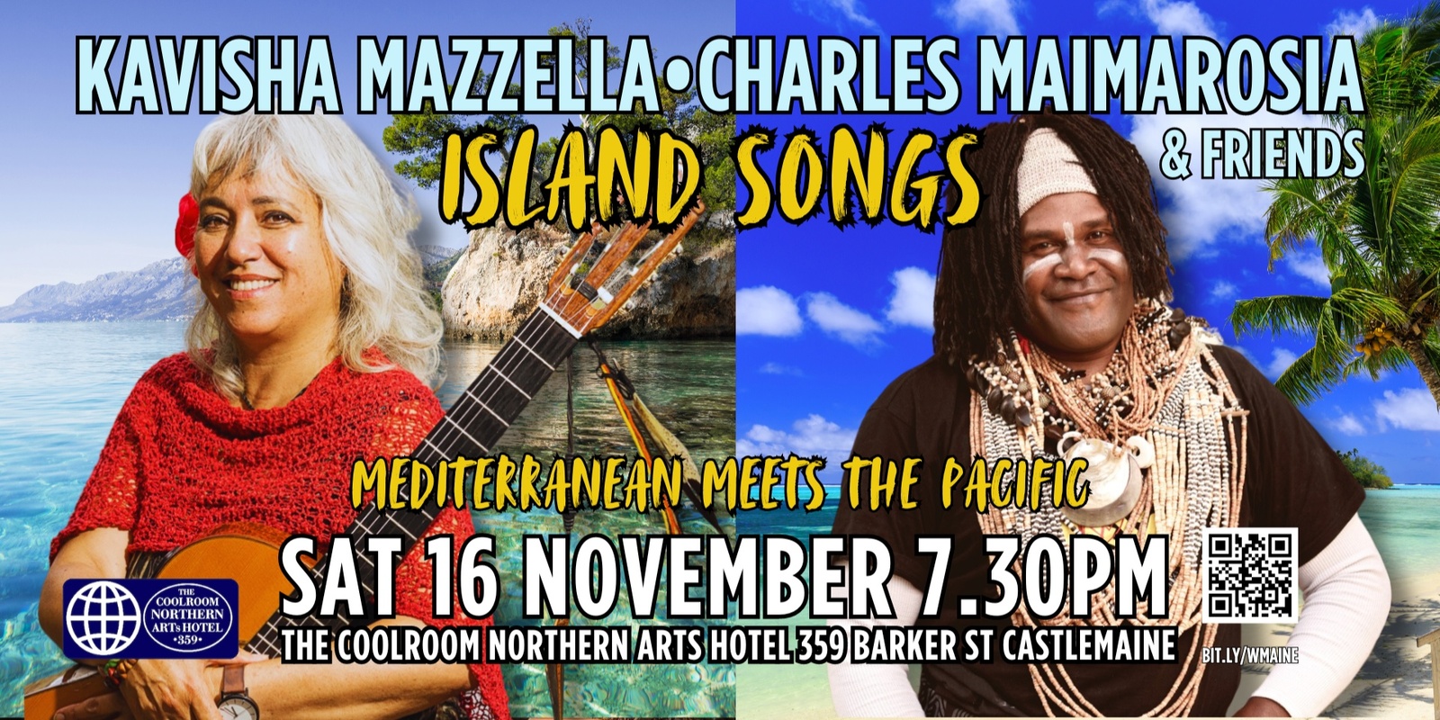 Banner image for Kavisha & Charles: Island Songs - Mediterranean meets the Pacific