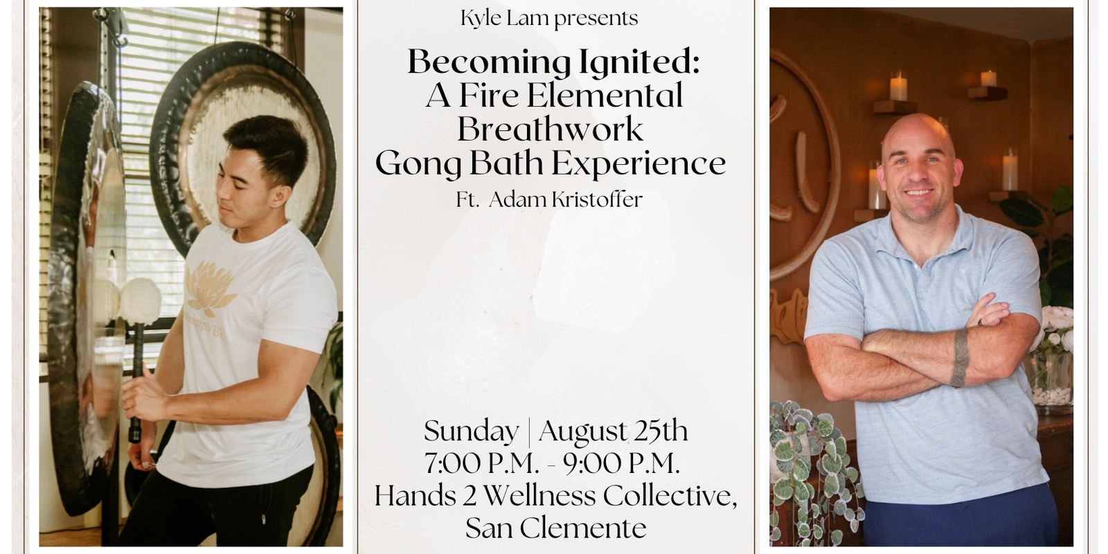Banner image for Becoming Ignited: A Full Moon Fire Elemental Breathwork Gong Bath Experience w/ Adam Kristoffer + CBD (San Clemente)