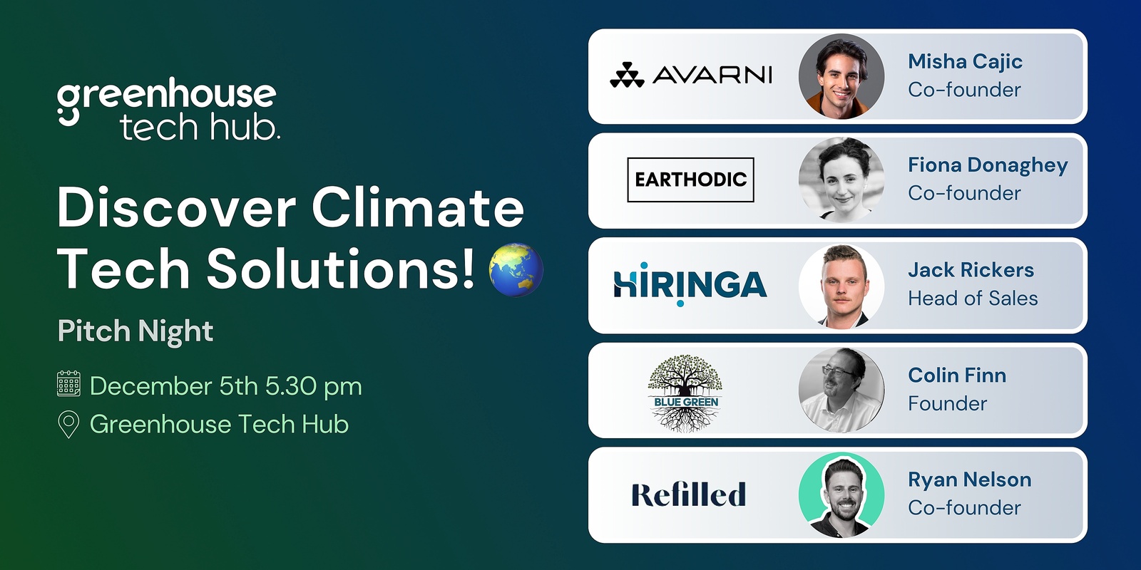 Banner image for 🌏 Collaborative Pitch Night - Discover Climate Tech Solutions!