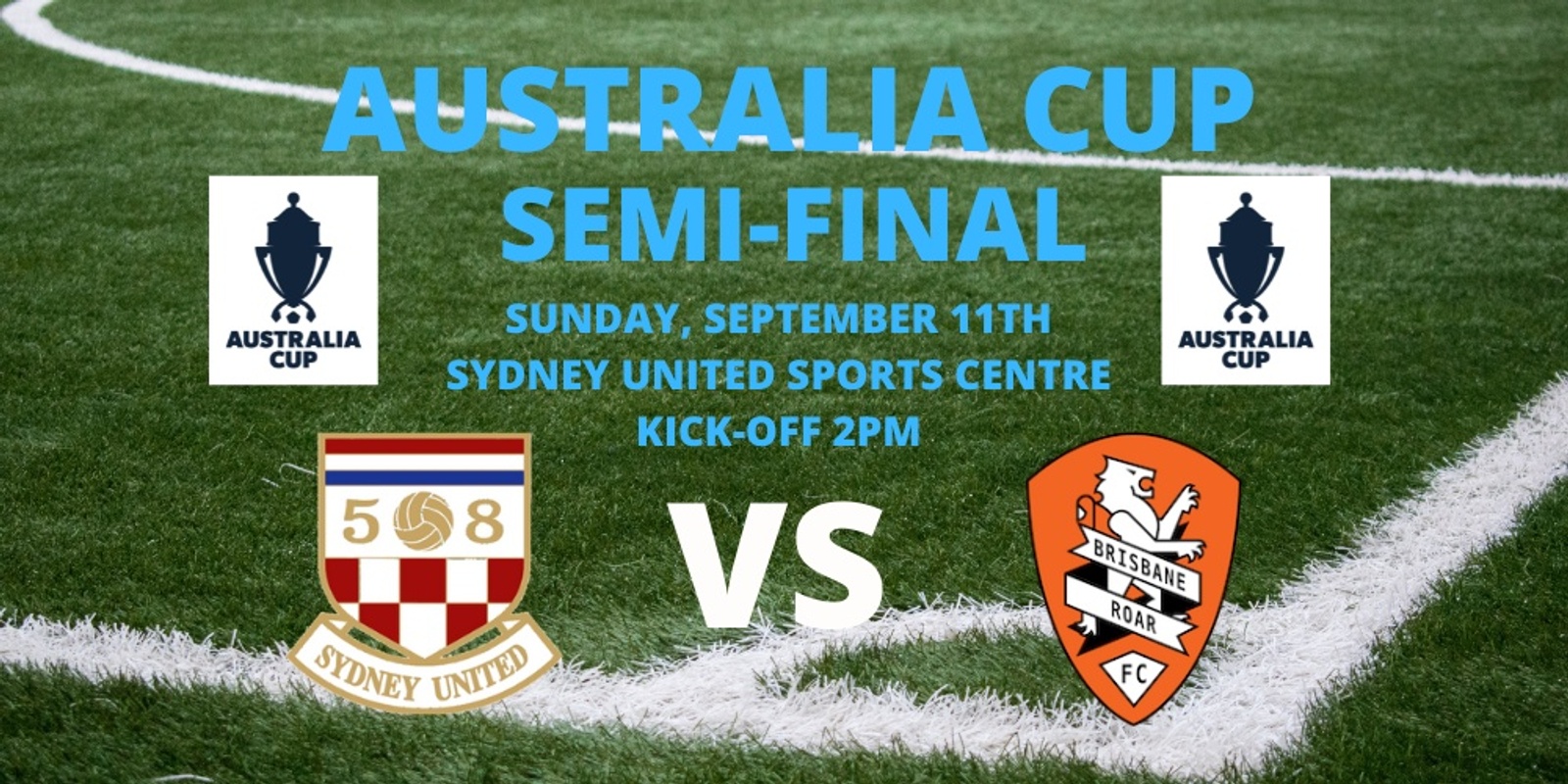 Banner image for Australia Cup Semi Final - Sydney United 58 FC vs Brisbane Roar FC