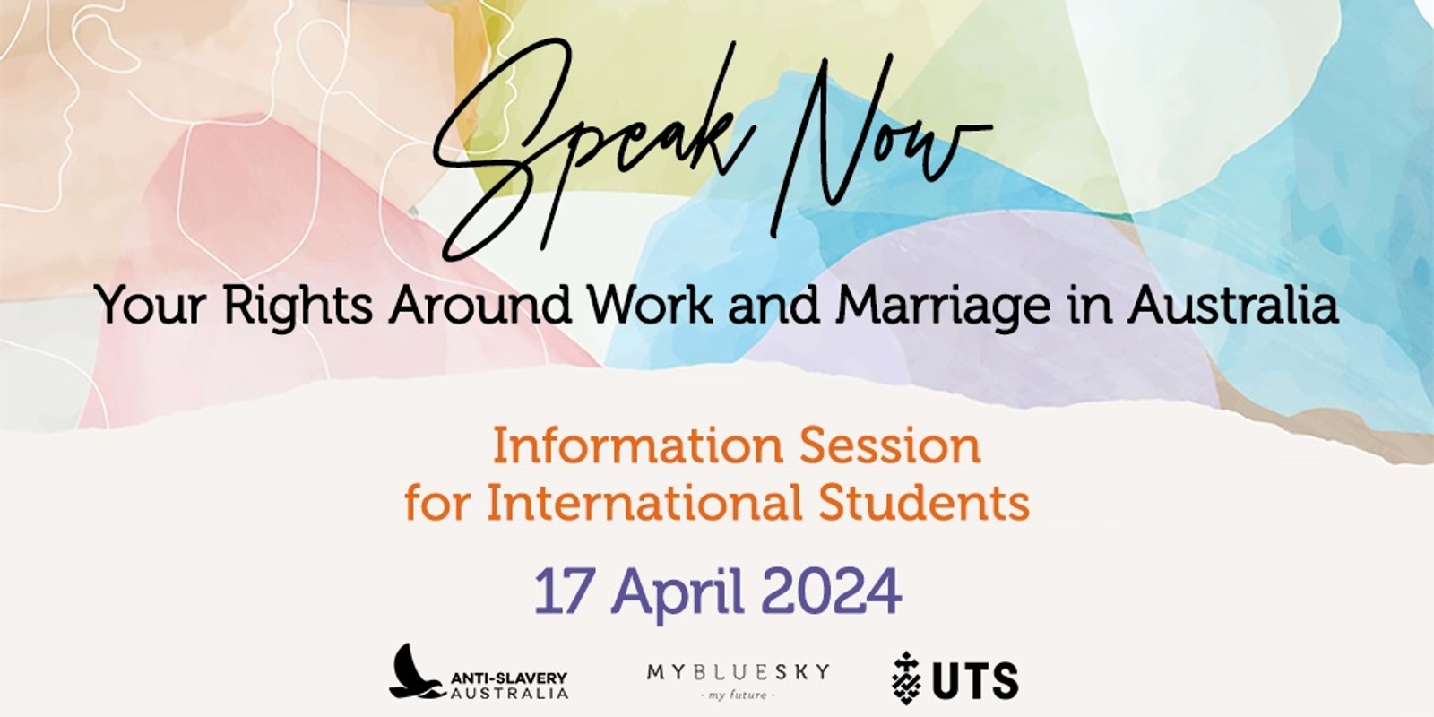 Banner image for Speak Now: Your Rights Around Work and Marriage | International House Darwin | 17 APRIL 2024