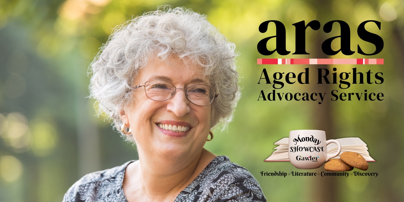 Banner image for Monday Showcase - guest speaker from ARAS (Aged Rights Advocacy Service)