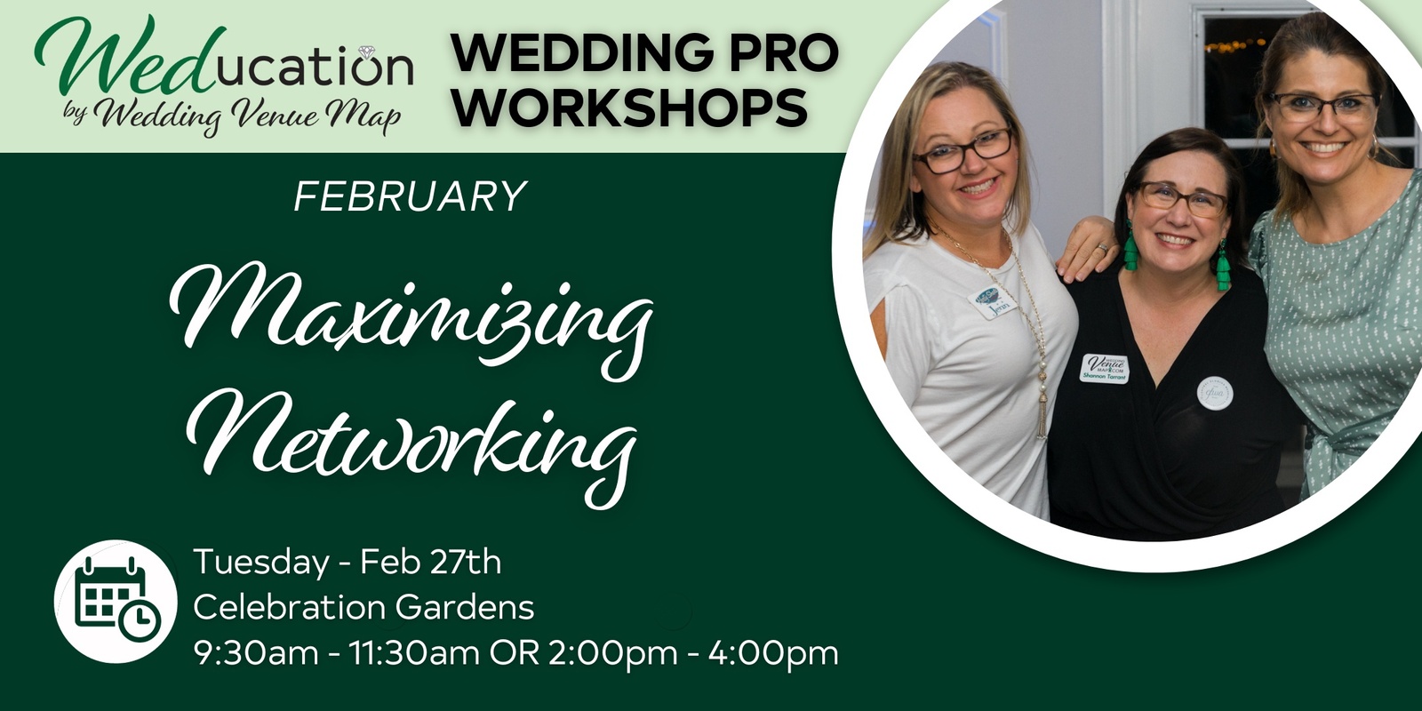 Banner image for WEDucation Workshop: Maximizing Networking hosted by Shannon Tarrant - Wedding Venue Map