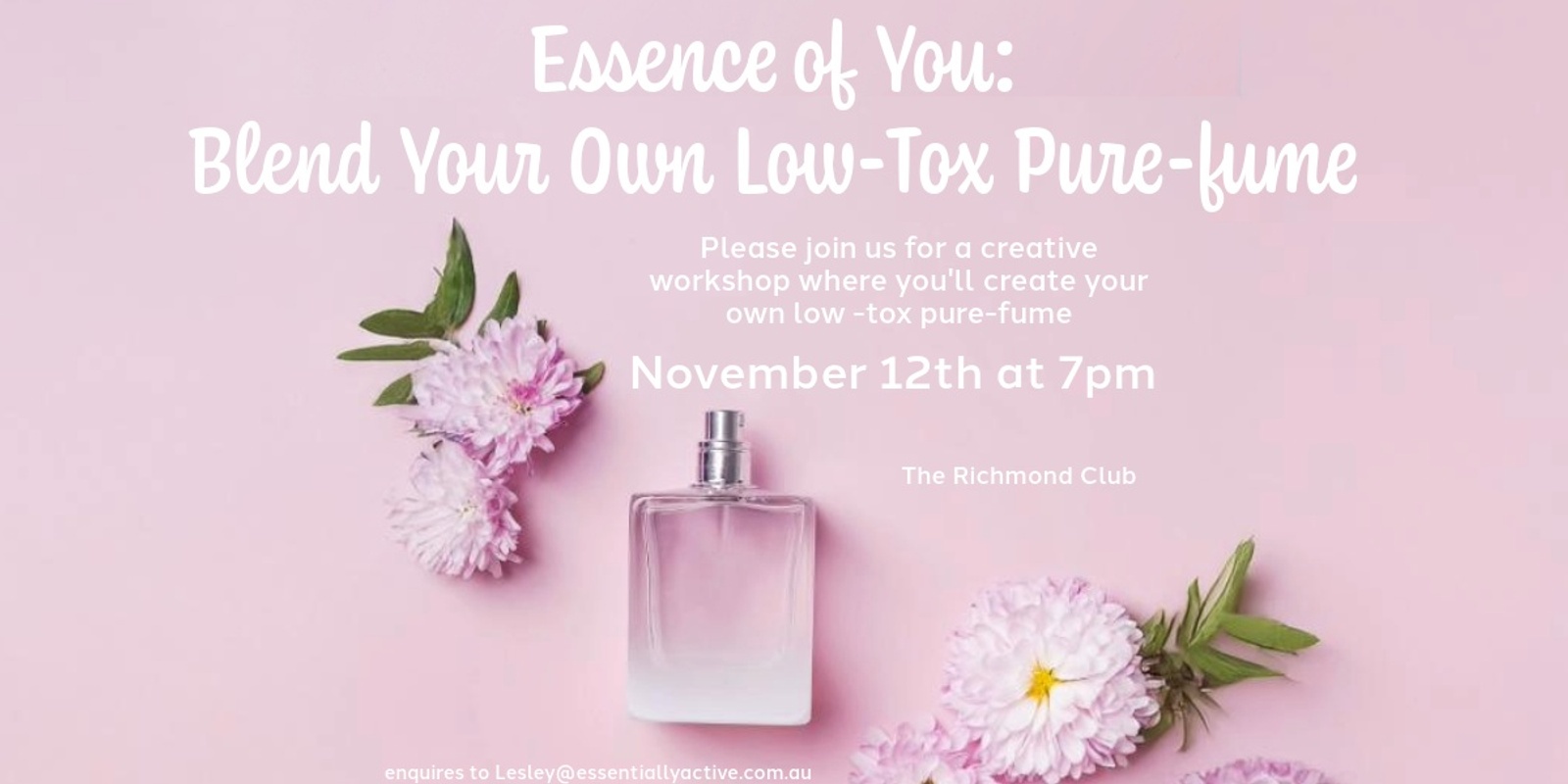 Banner image for Essence of You: Low tox pure-fume blending workshop (Richmond)