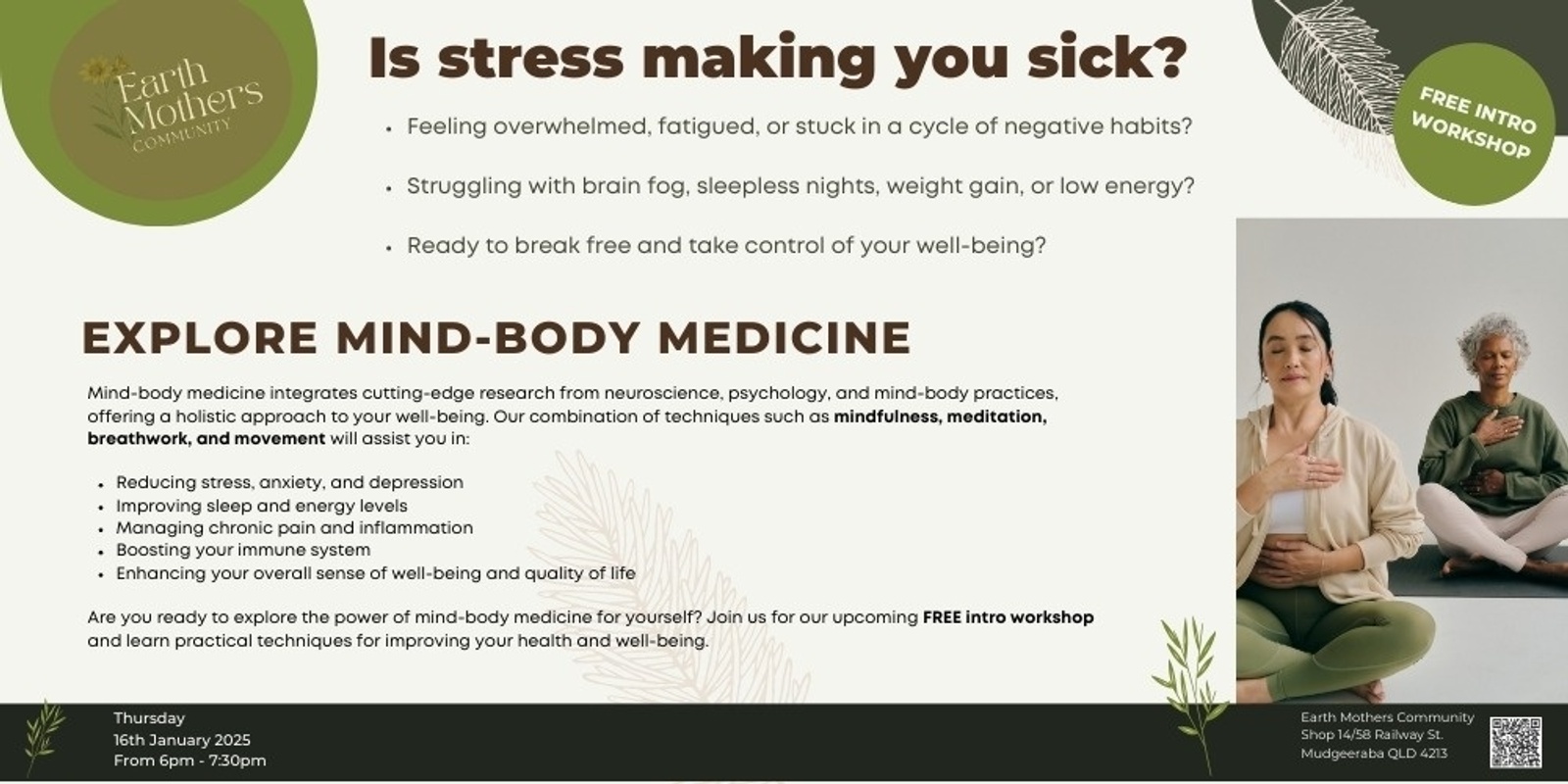 Banner image for FREE Intro to Mind-Body Medicine