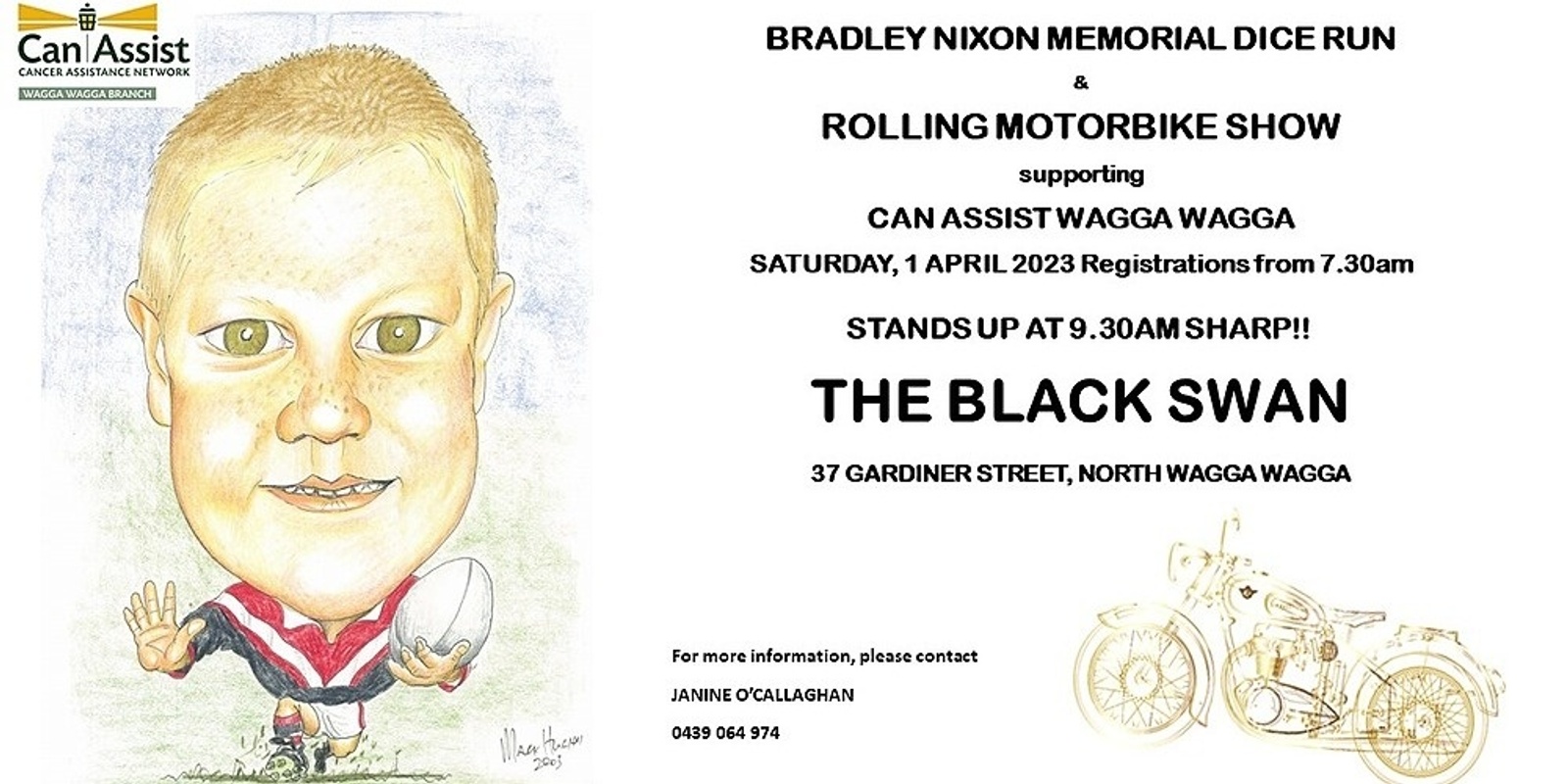 2023 Bradley Nixon Memorial Motorcycle Dice Run & Publican's Choice Motorbike Show supporting Can Assist Wagga Wagga