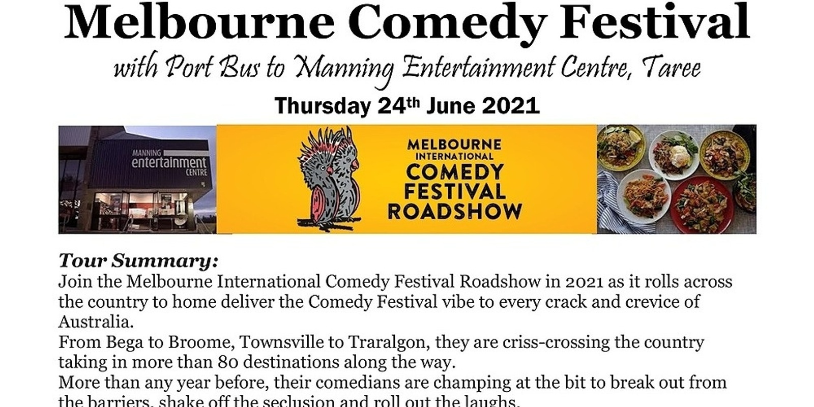 Melbourne Comedy Festival Manning Entertainment Centre Humanitix