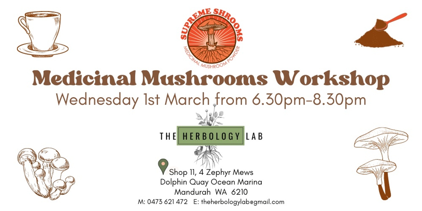 Banner image for Medicinal Mushrooms Workshop at The Herbology Lab