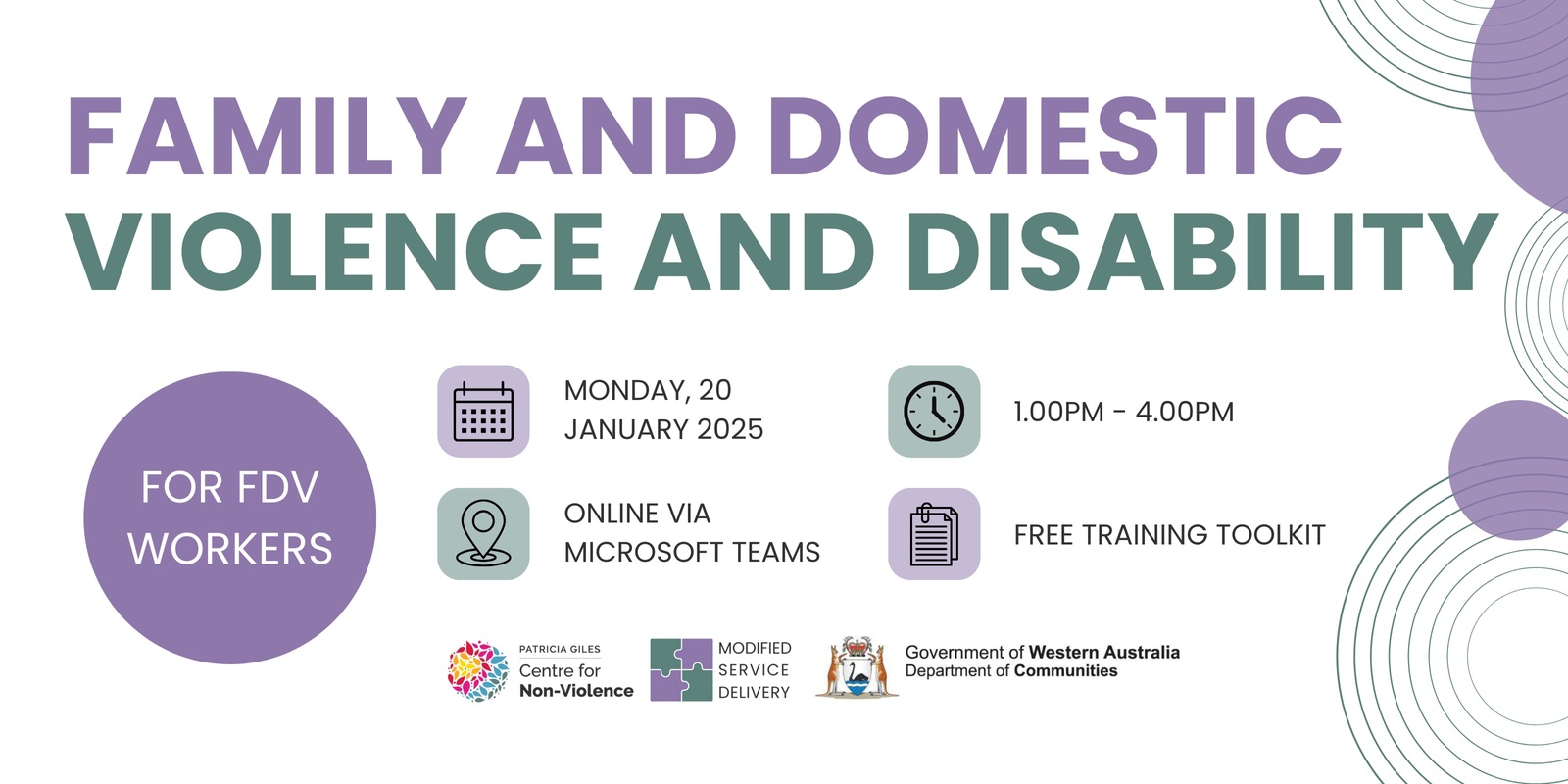 Banner image for For FDV workers: Family & Domestic Violence and Disability