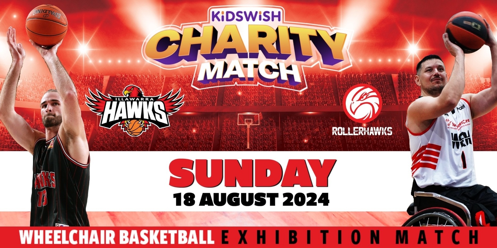 Banner image for Hawks v Roller Hawks KidsWish Charity Match 2024