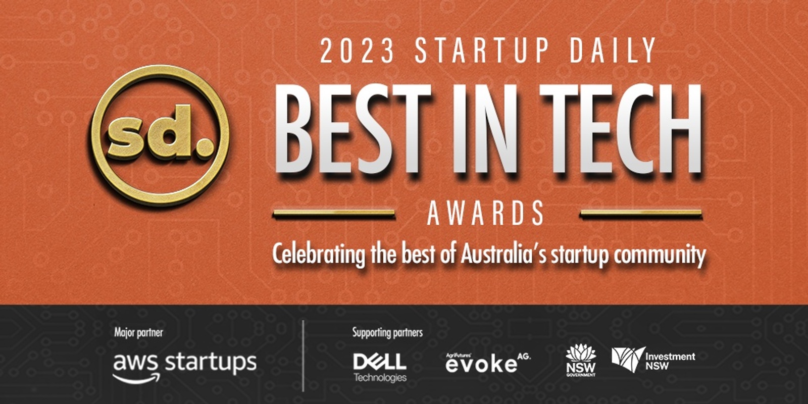 Banner image for 2023 Startup Daily Best In Tech Awards