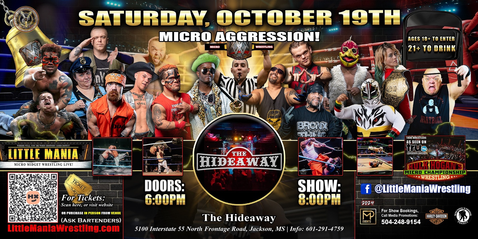 Banner image for Jackson, MS - Micro Wrestling All * Stars @ The Hideaway: Little Mania Wrestling Rips through the Ring