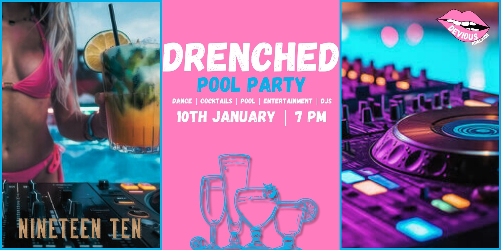 Banner image for DRENCHED: Get MOIST at Adelaide’s Hottest Rooftop Pool Party 🌊