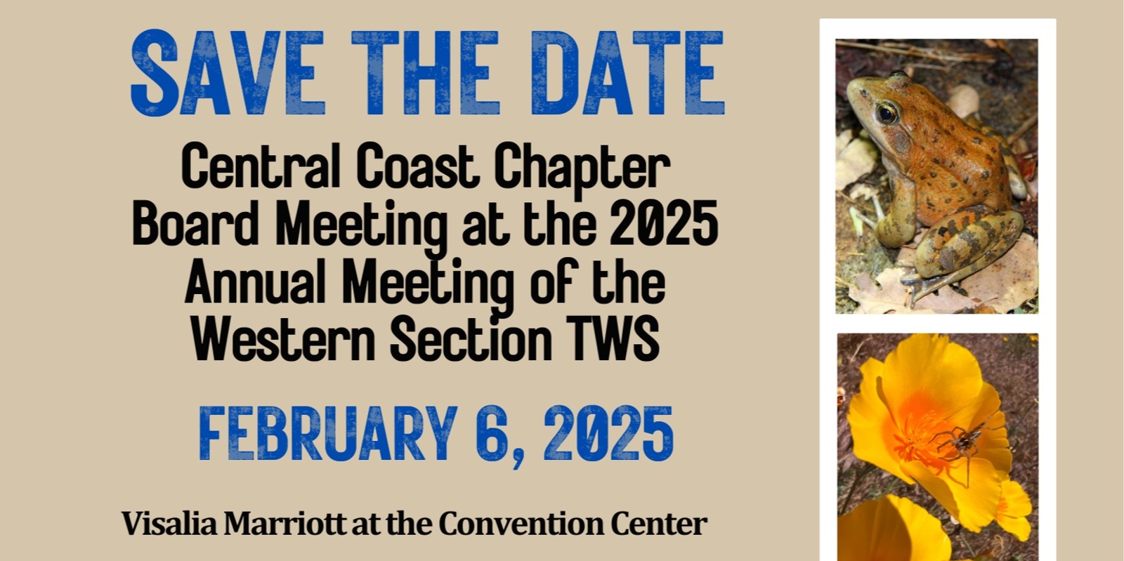 Banner image for Central Coast Chapter Board Meeting at the 2025 Annual Meeting of TWS-WS