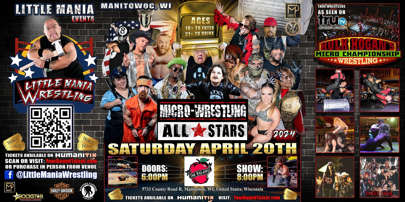 Banner image for Manitowoc, WI -- Micro-Wrestling All * Stars: Little Mania Rips Through the Ring!