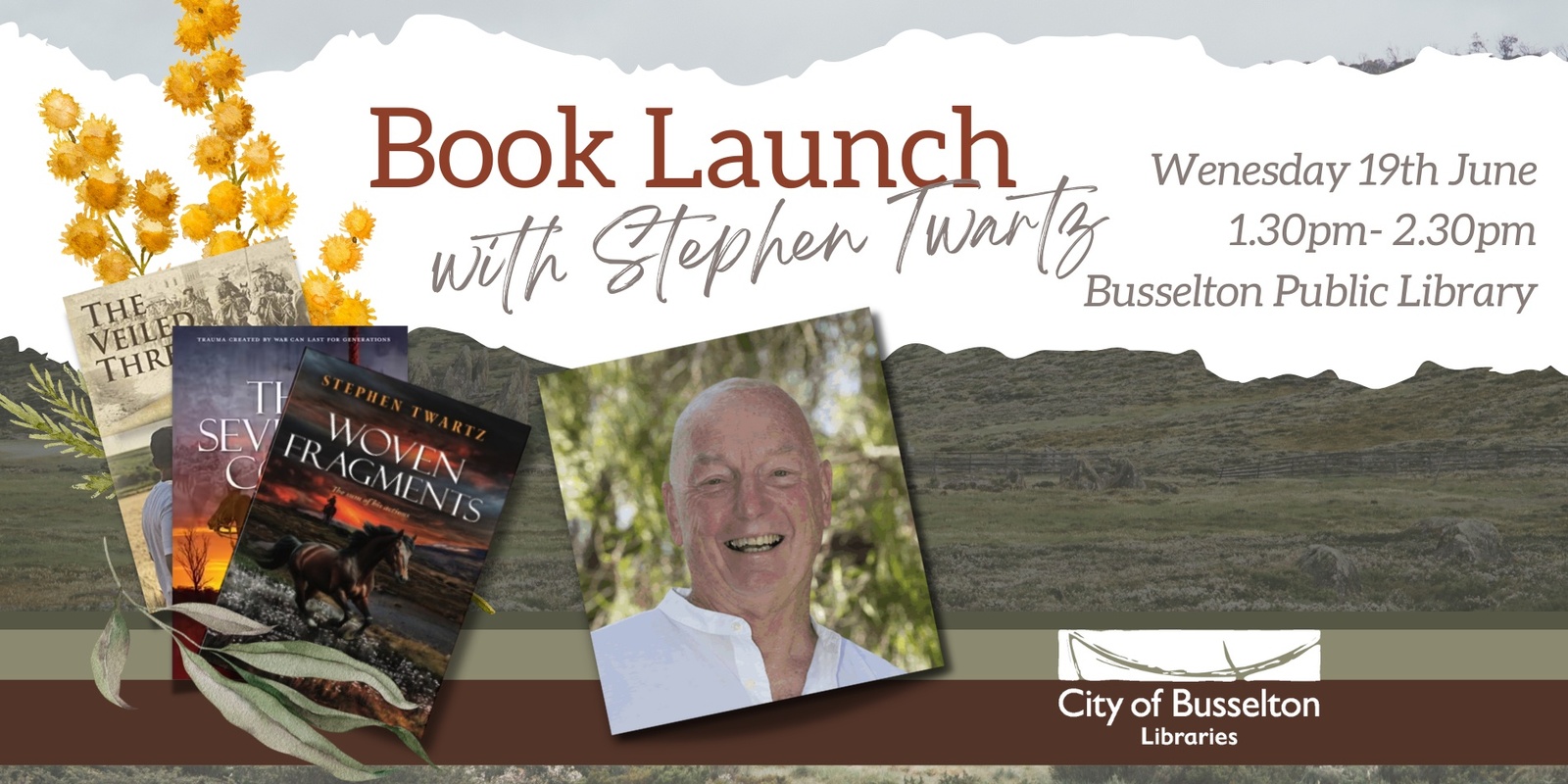 Banner image for Stephen Twartz - Author Talk & Book Launch @Busselton Library