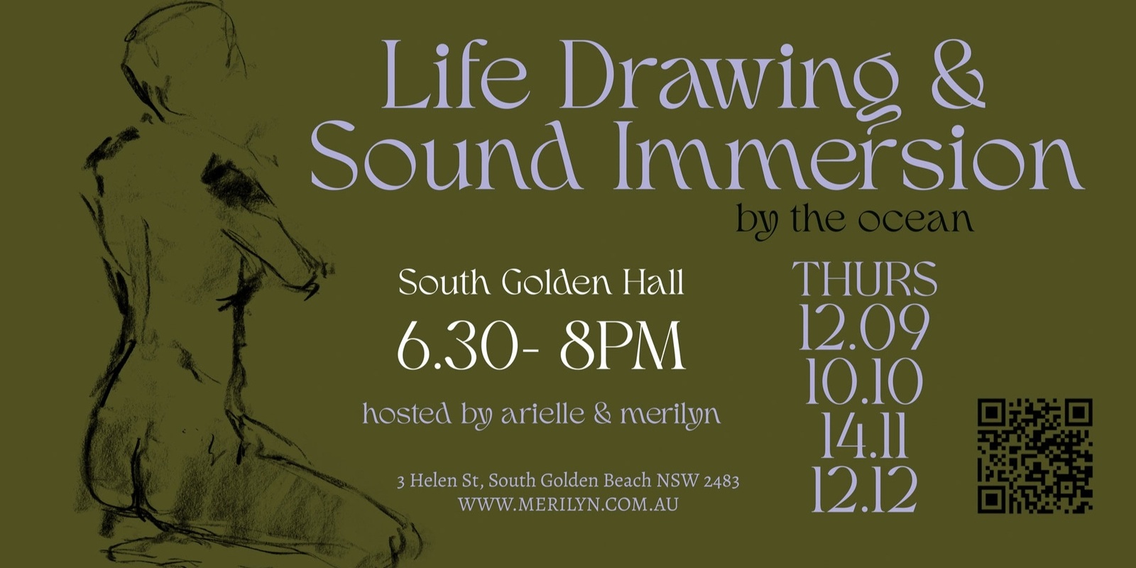 Banner image for Life Drawing and Sound Immersion - South Golden Beach (monthly)