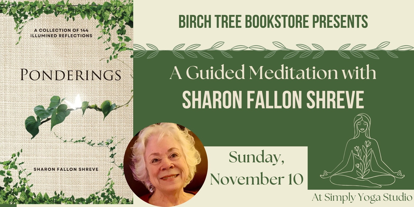 Banner image for Author Event: Ponderings by Sharon Fallon Shreve (A Guided Meditation)