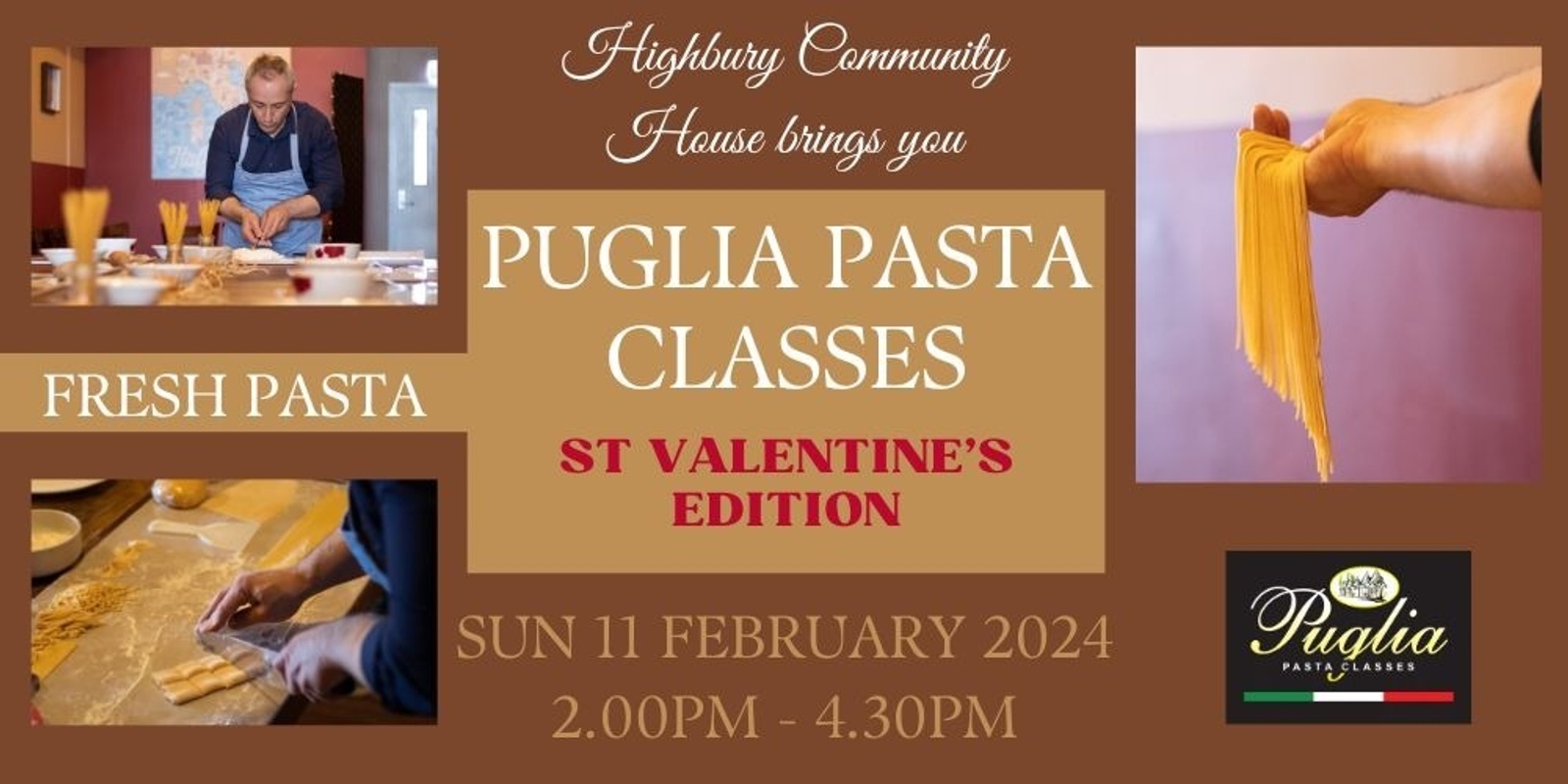 Banner image for Puglia Pasta Classes: Fresh Pasta_St Valentine's edition_11/02/24