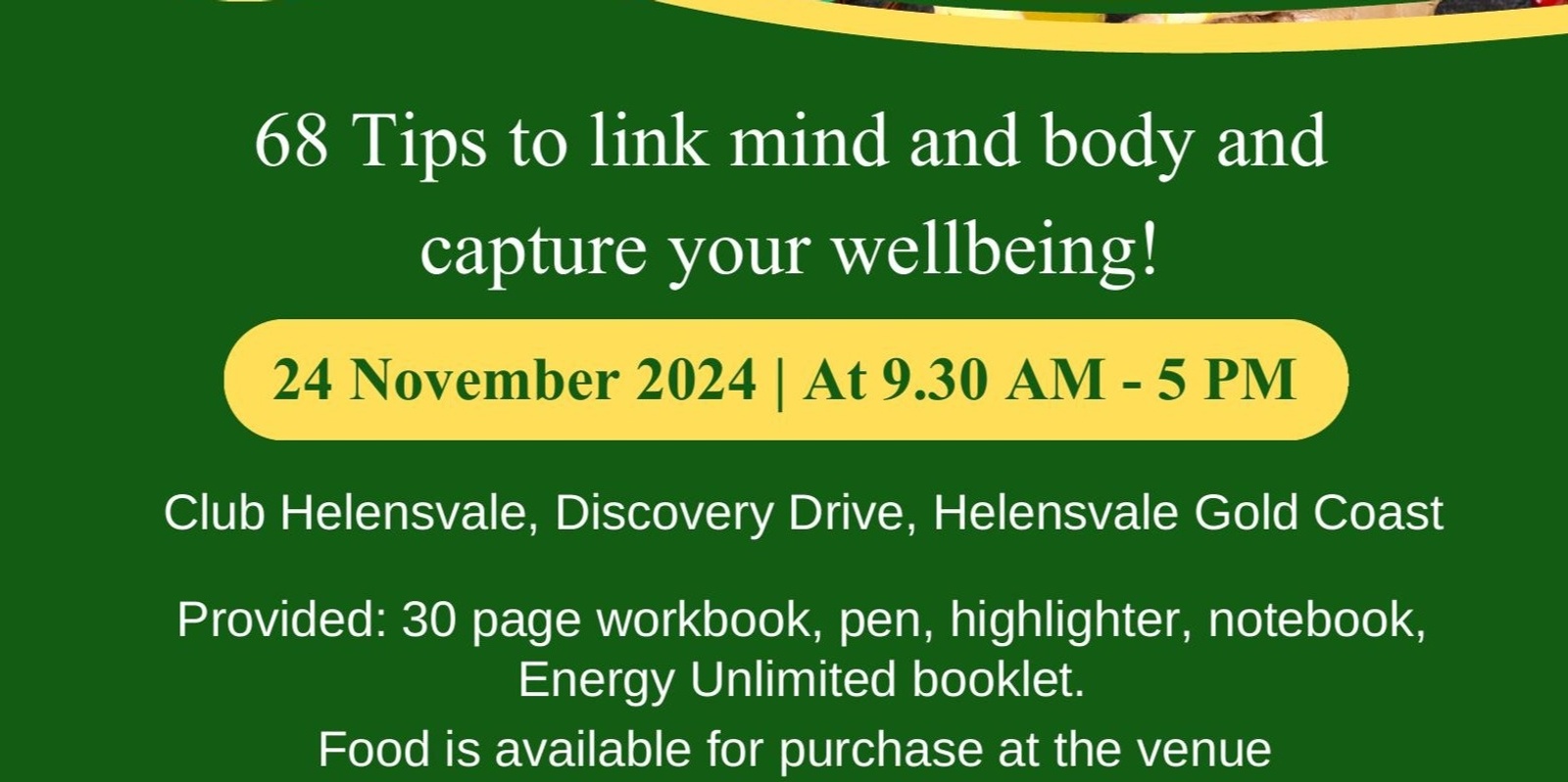 Banner image for 68 Tips to link mind and body and capture your wellbeing