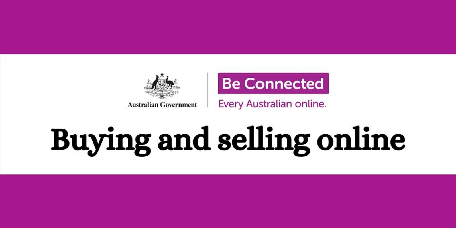 Banner image for Buying and selling online - Be connected course