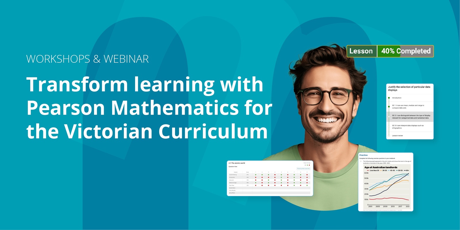 Banner image for Workshops & Webinars: Transform learning with Pearson Mathematics for the Victorian Curriculum