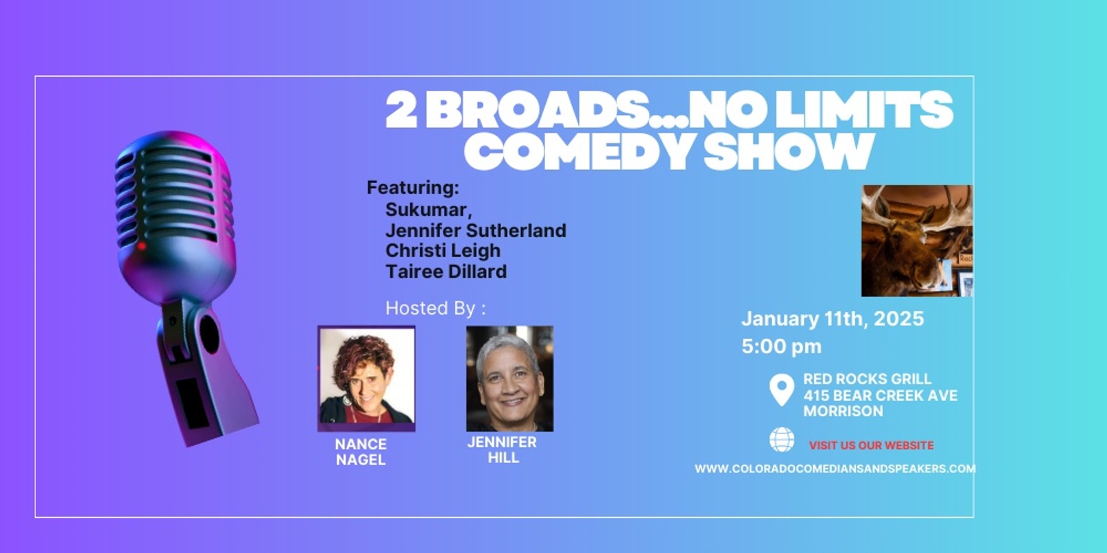 Banner image for 2 Broads...No Limits Comedy Show