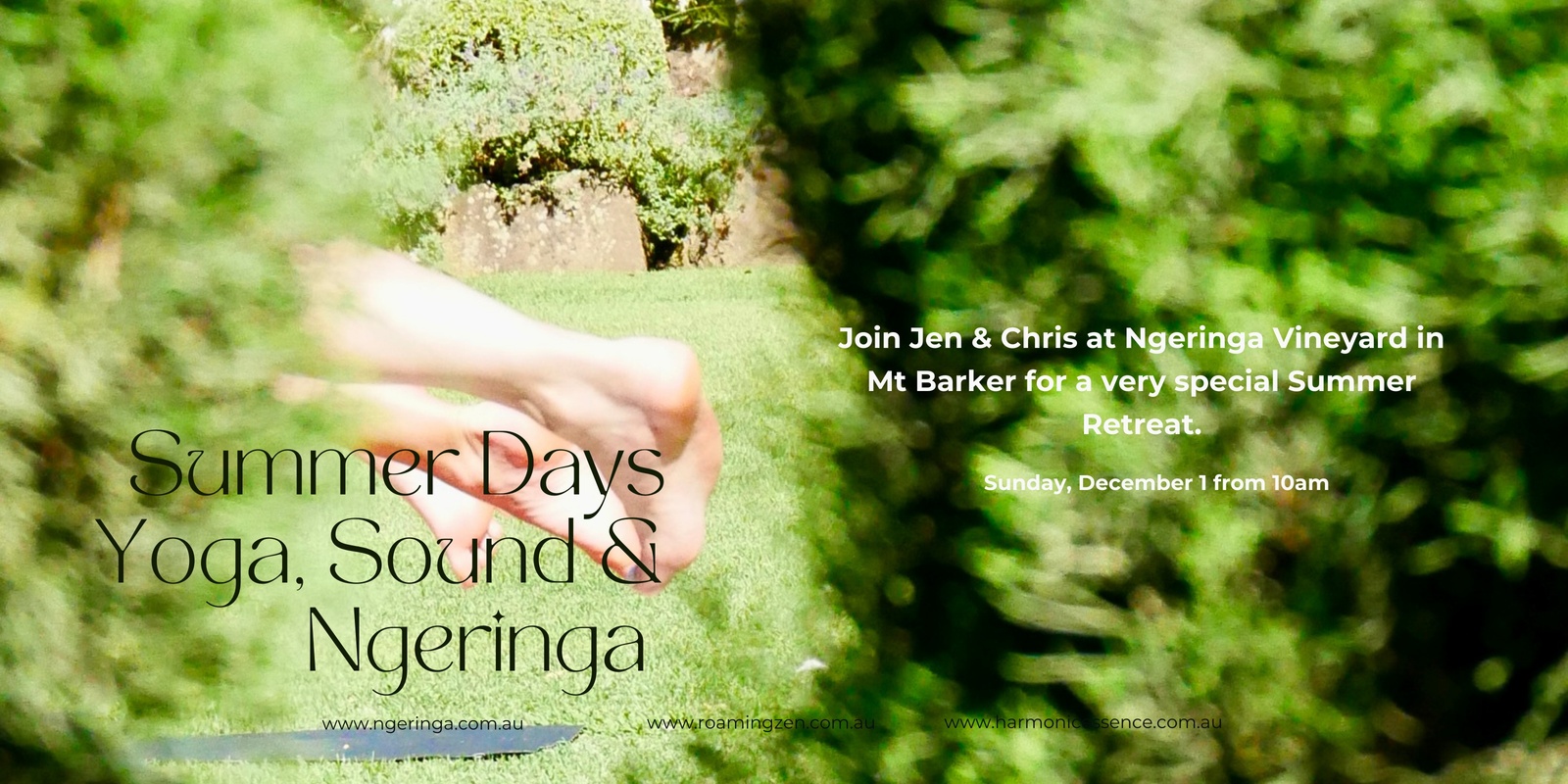 Banner image for Summer Days: Yin Yoga & Sound Healing Workshop at Ngeringa, Mt Barker