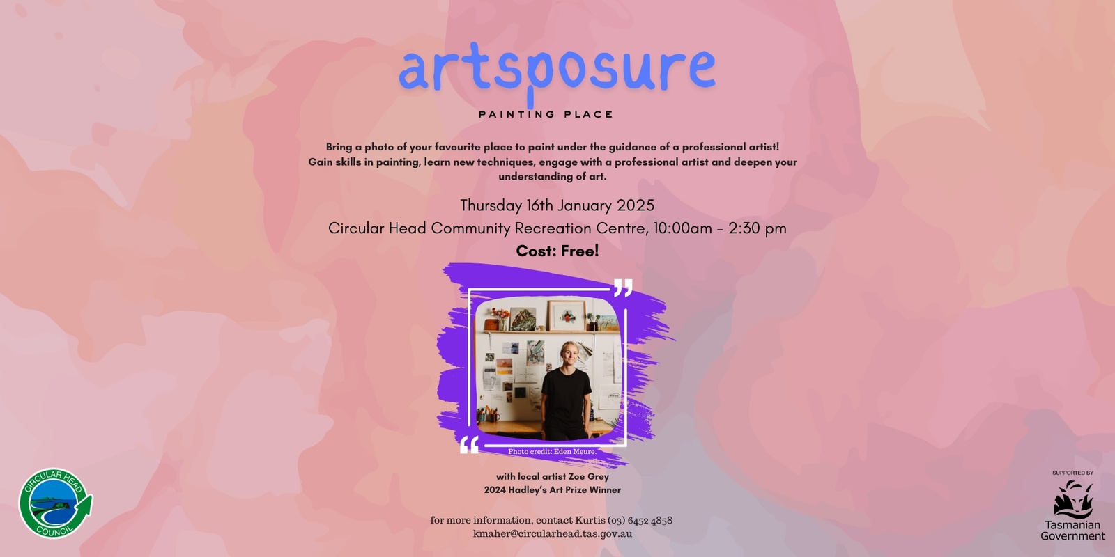 Banner image for Artsposure: Painting Place Workshop with Zoe Grey