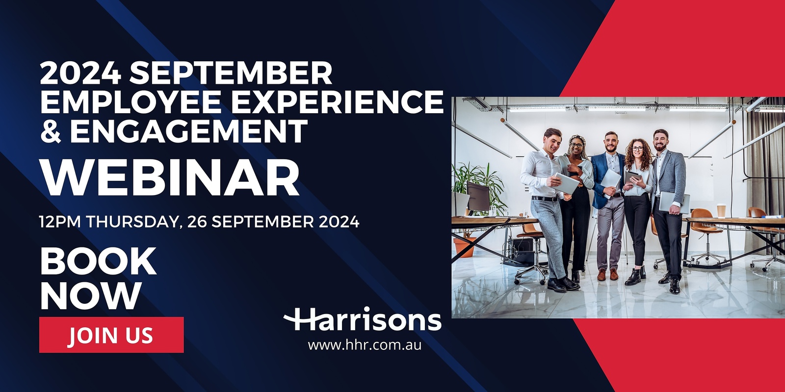 Banner image for Harrisons September Webinar - Employee Experience & Engagement