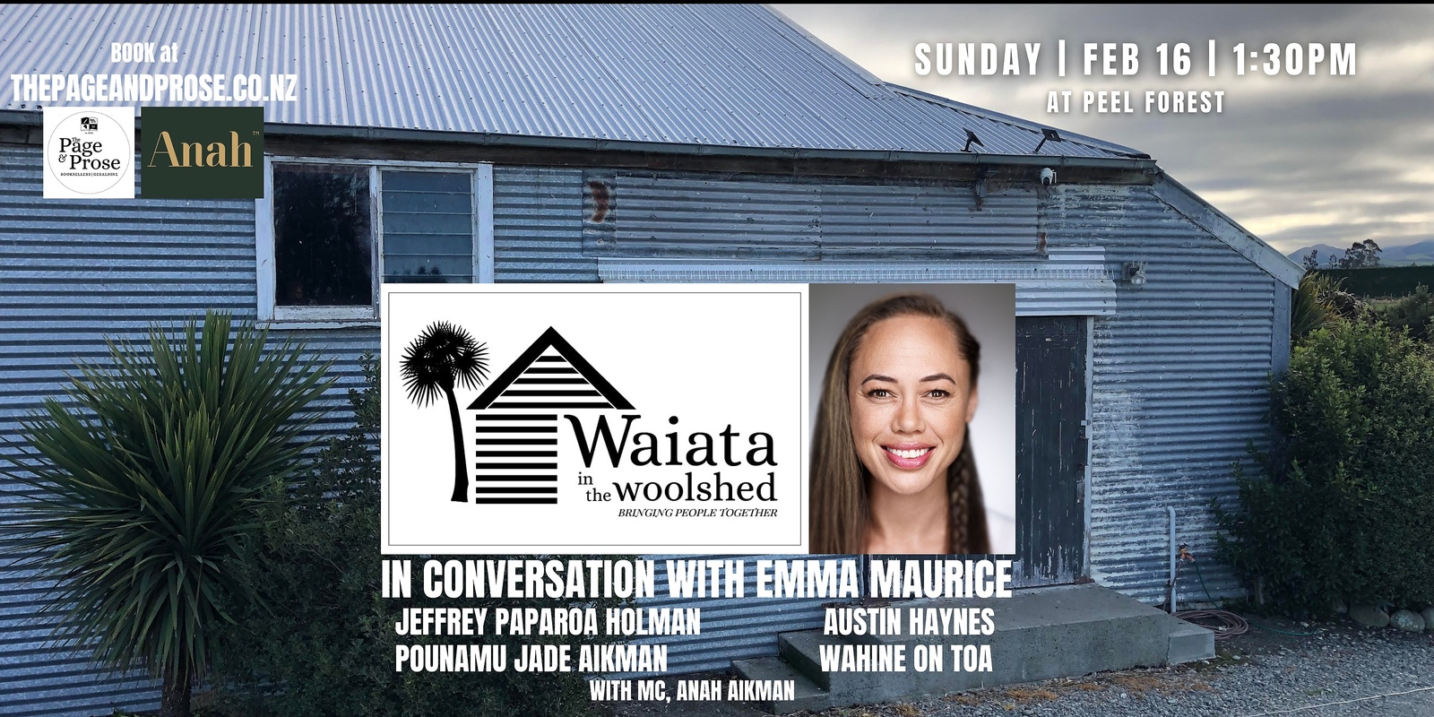 Banner image for Waiata in the Woolshed: In Conversation with Emma Maurice