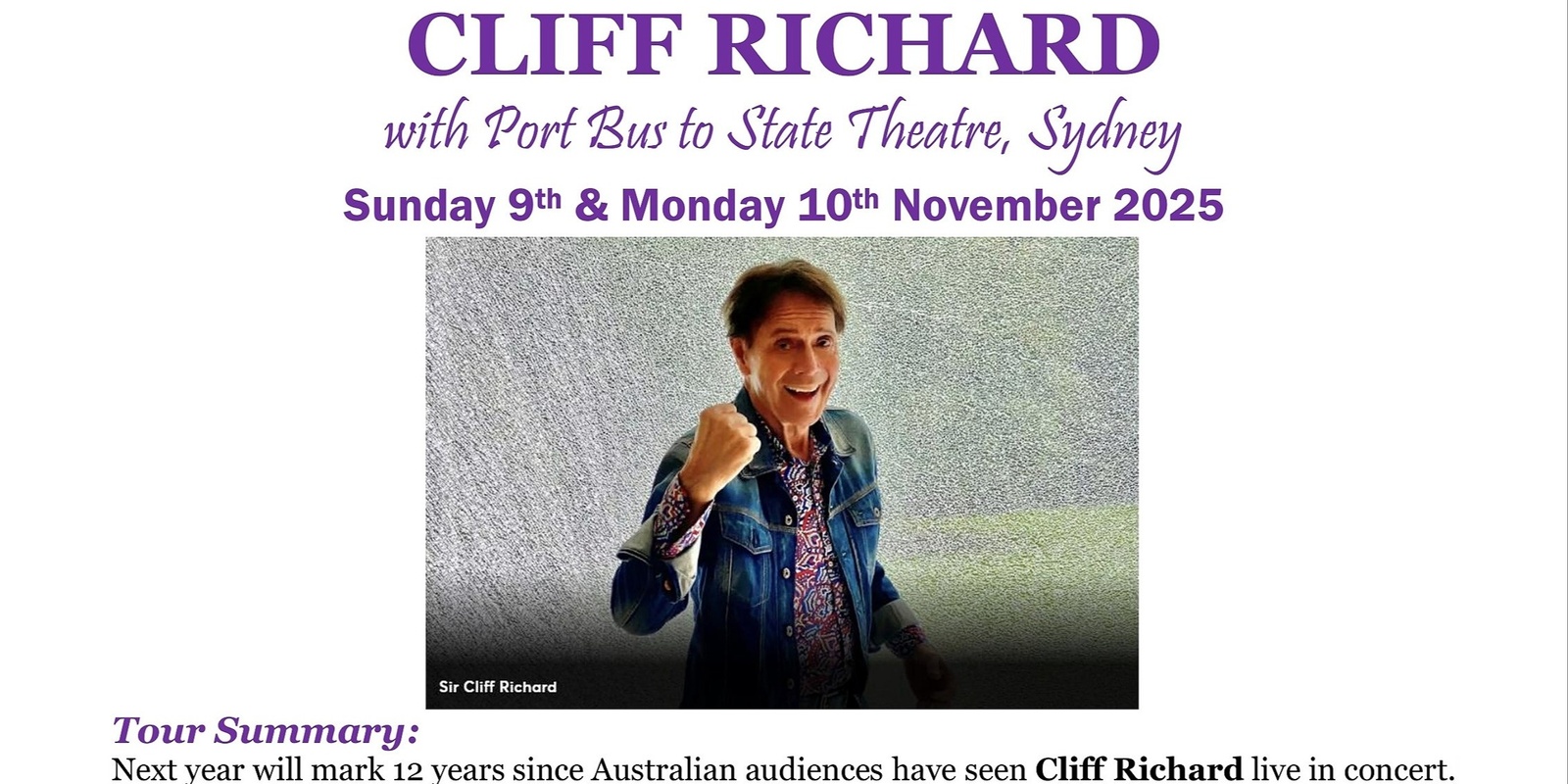 Banner image for A Night with a Legend: Sir Cliff Richard in Sydney