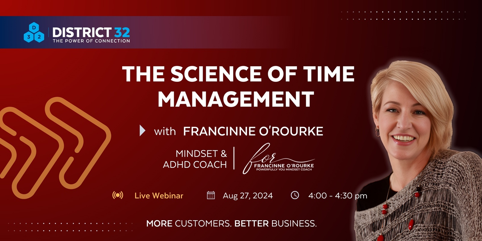 Banner image for District32 Expert Webinar: The Science of Time Management - Tue 27 Aug