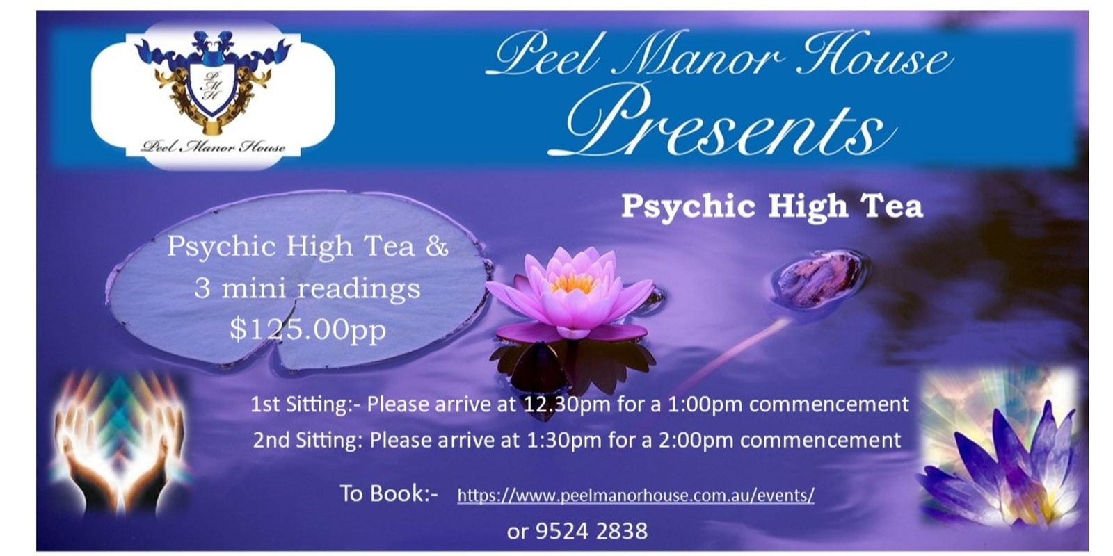 Banner image for Psychic High Tea Saturday 8th February - 1.30pm Sitting