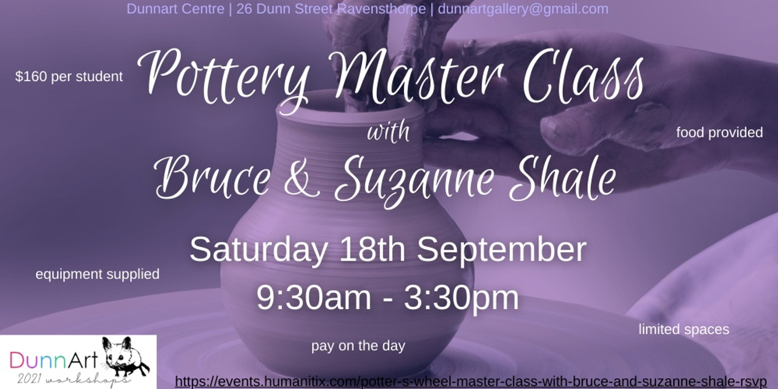Banner image for Potter's Wheel MASTER CLASS with Bruce & Suzanne Shale - RSVP