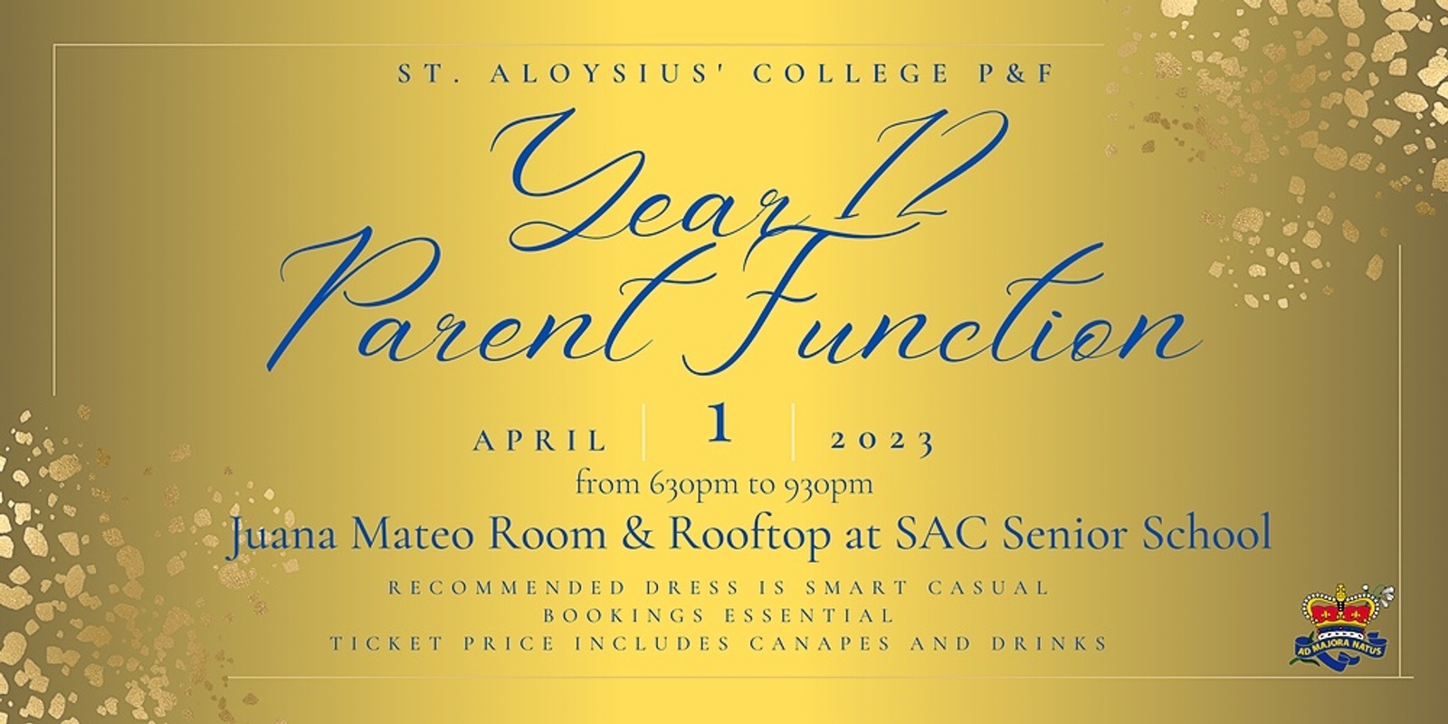 Banner image for St. Aloysius' College P&F Year 12 Parent Function 2023