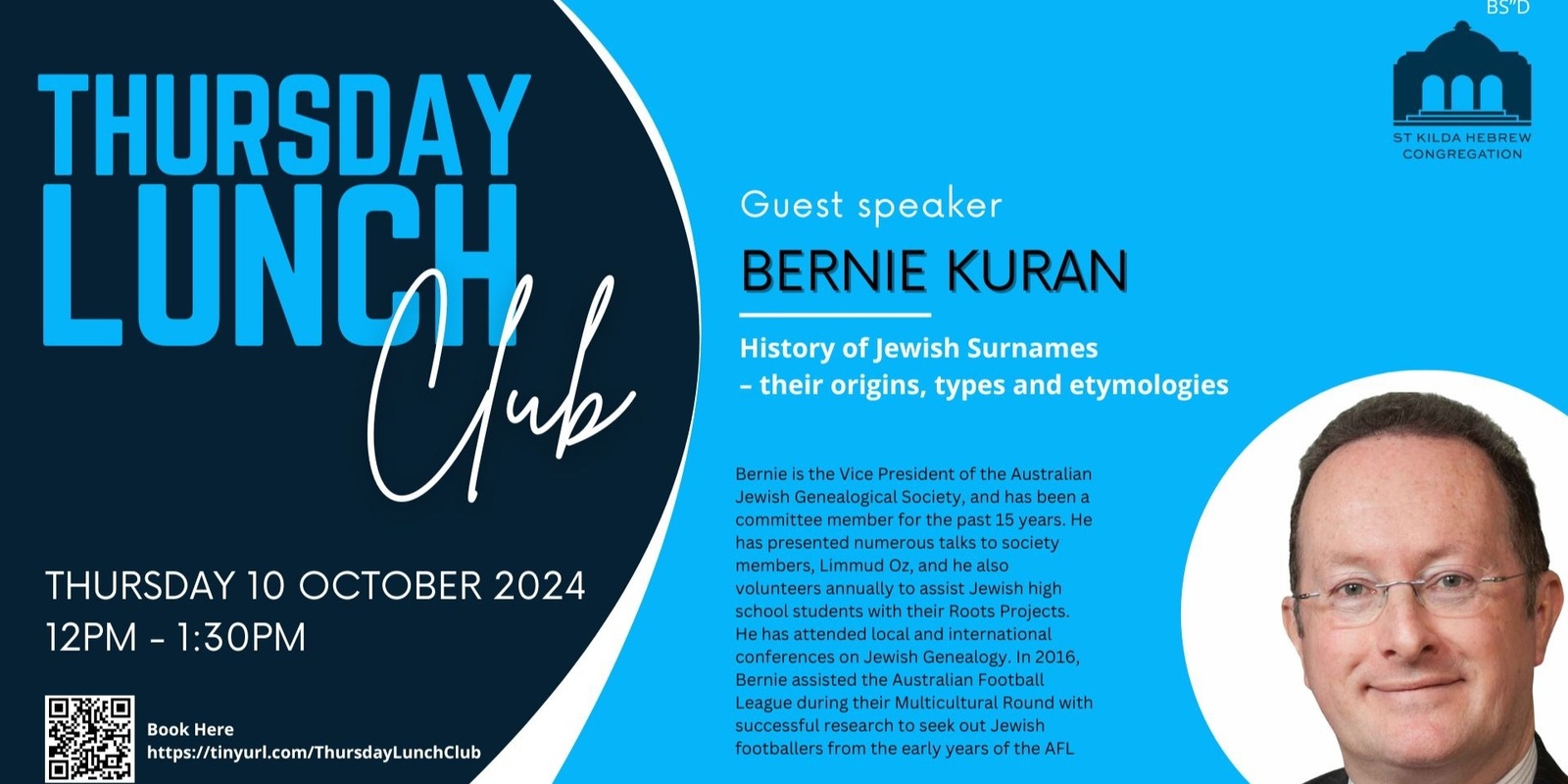 Banner image for Thursday Lunch Club: Bernie Kuran