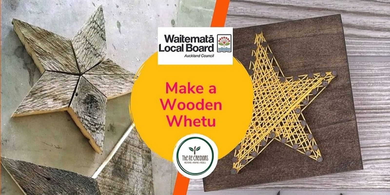 Banner image for Make a Wooden Whetu - Kids Woodworking, Grey Lynn Library Hall with Studio One Toi Tu, Wednesday, 12 July, 10am -2pm
