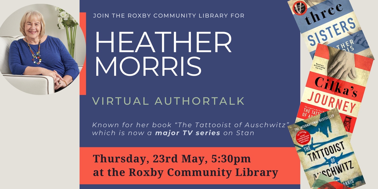 Banner image for Heather Morris Author Talk 
