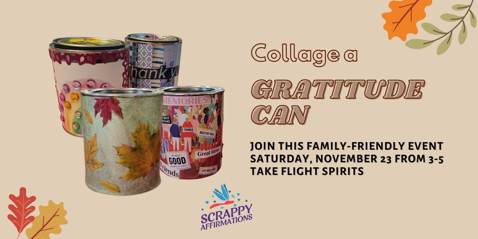 Banner image for Crafts & Cocktails: Family Gratitude Cans