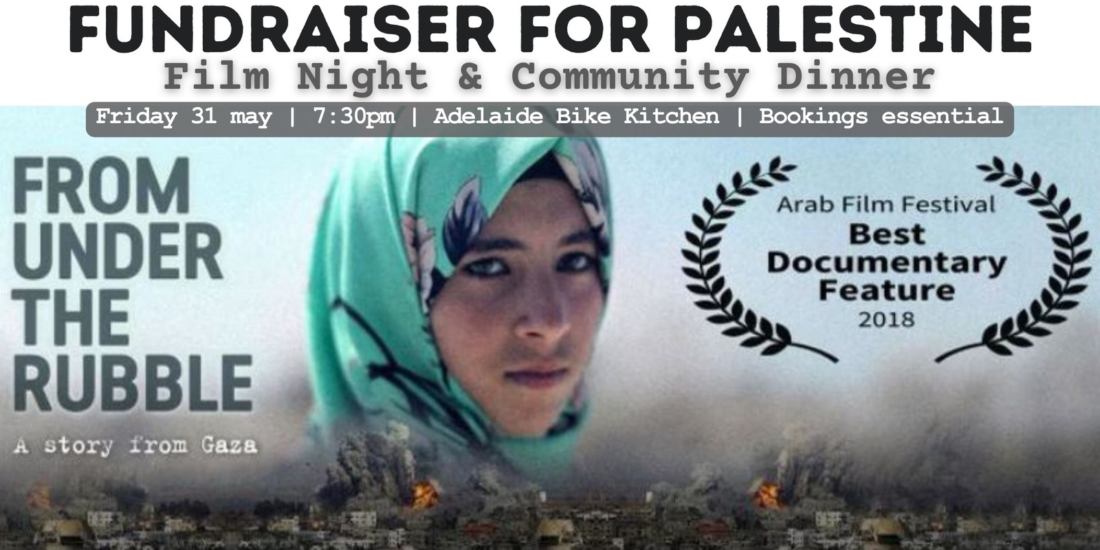 Banner image for Fundraising for Palestine - film night & dinner