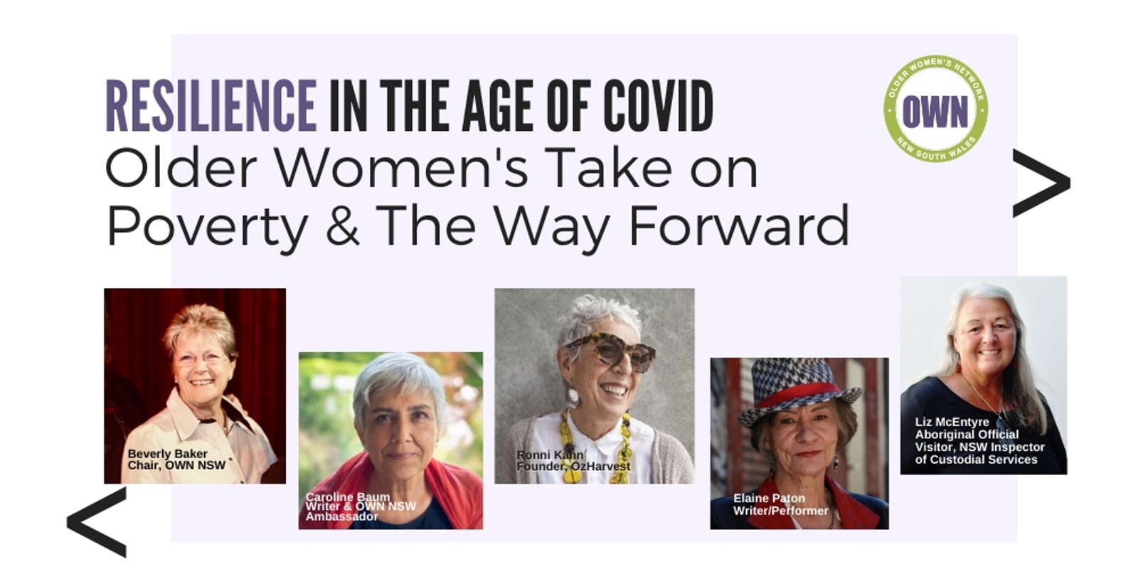 Banner image for Resilience in the Age of COVID: Older Women's Take on Poverty & The Way Forward