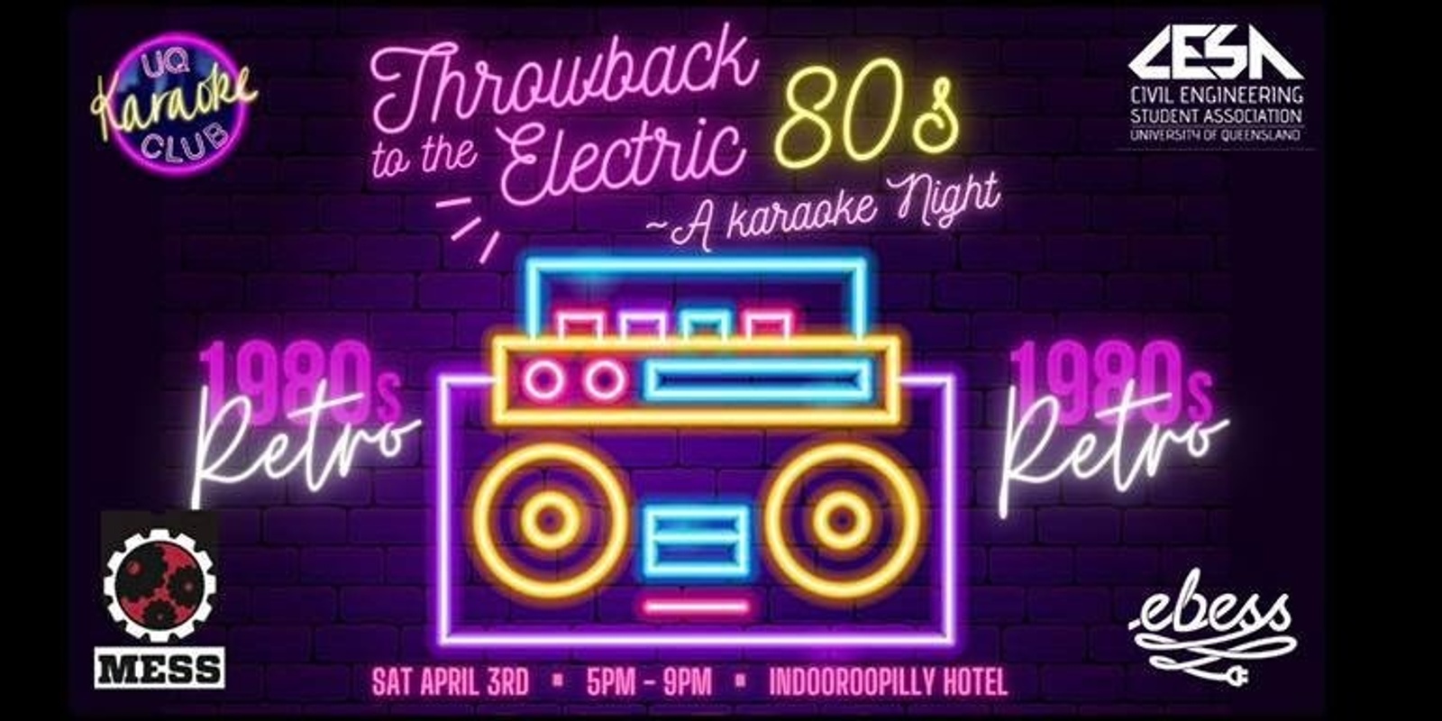 Banner image for Throwback to the Electric 80s: Karaoke Night