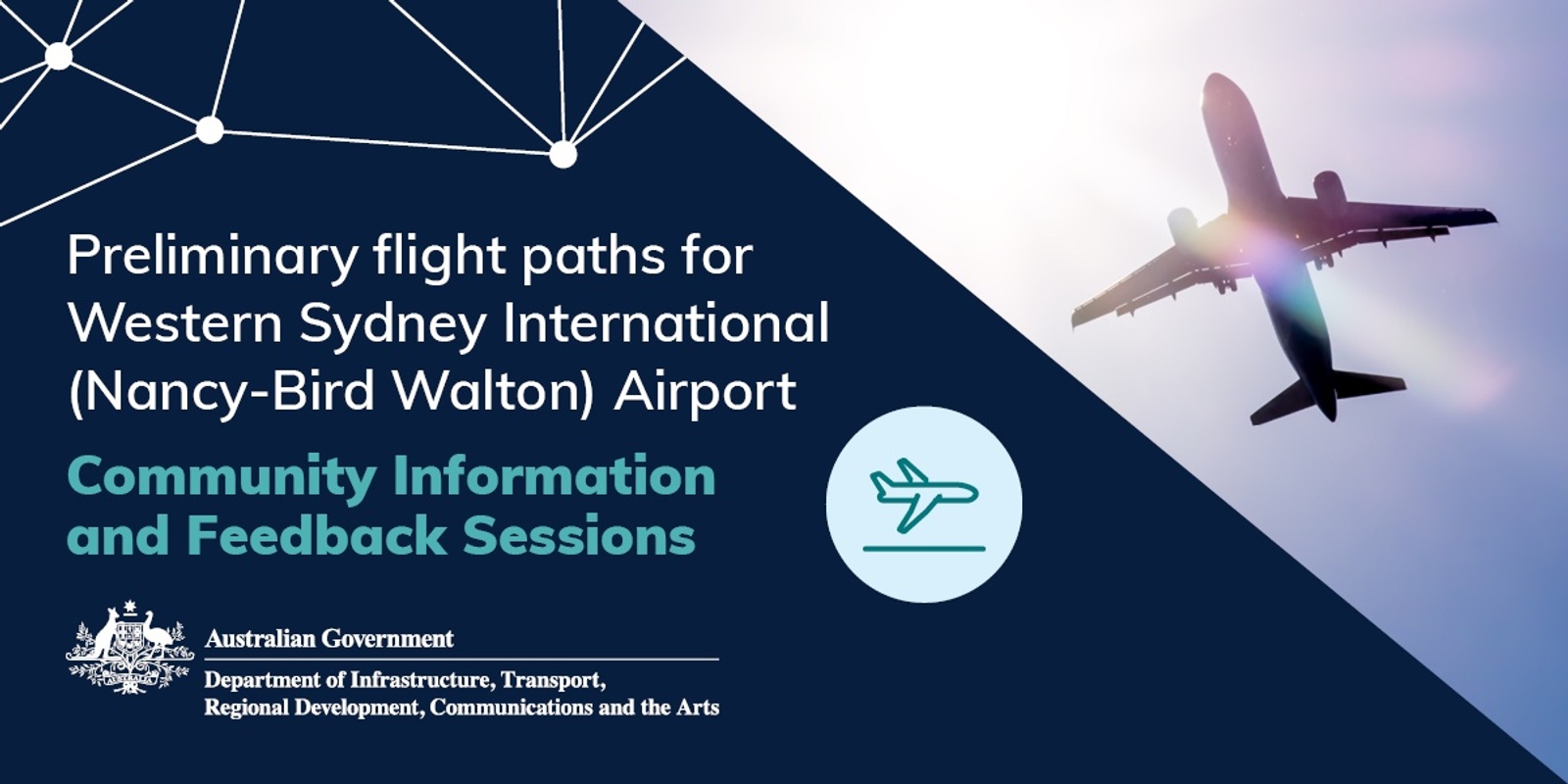 Banner image for Community Information and Feedback Session - Western Sydney International (Nancy-Bird Walton) Airport Airspace and Flight Path Design - Horsley Park