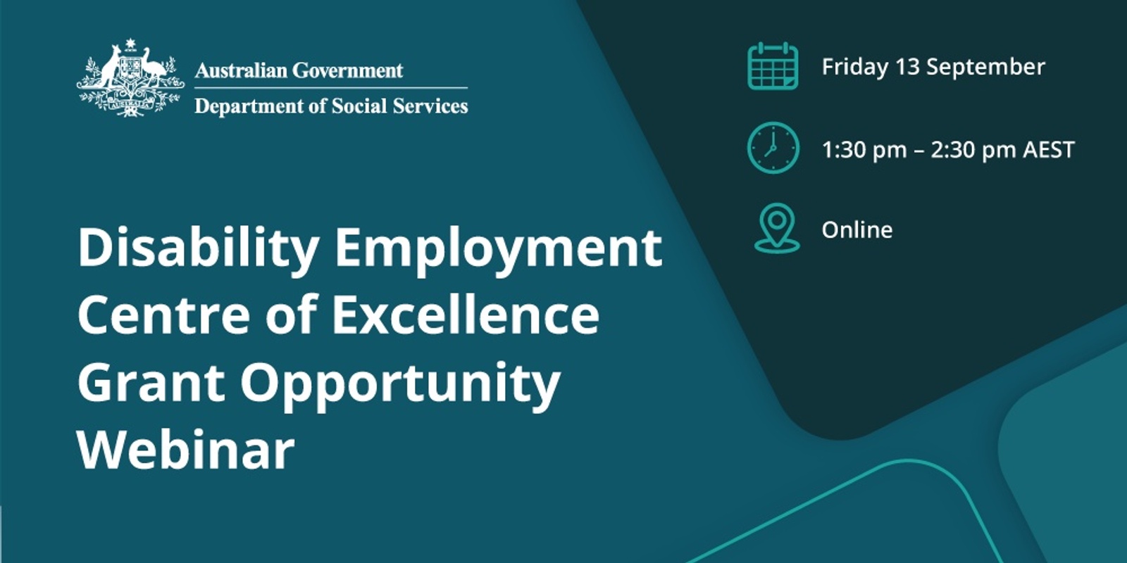 Banner image for Disability Employment Centre of Excellence Grant Opportunity Webinar