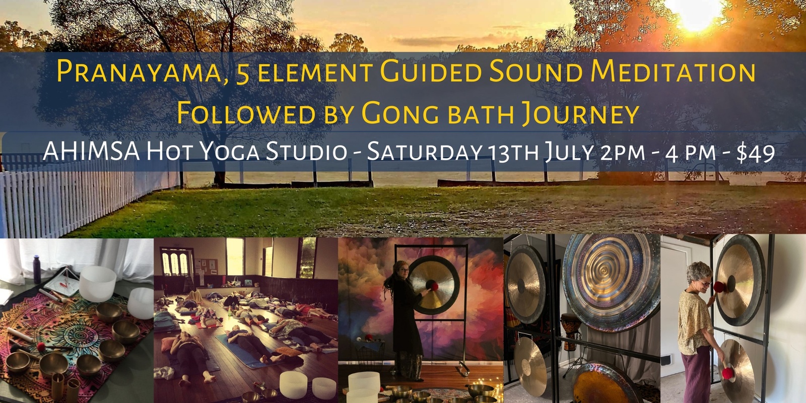 Banner image for 2 hour Pranayama, Guided 5 Elements Meditation & Gong Bath