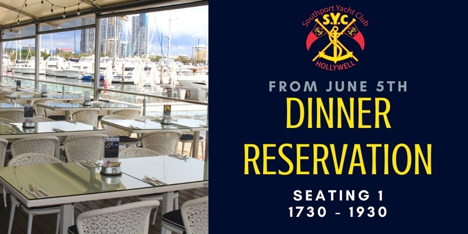 Banner image for Dinner Seating 1 - Select Date