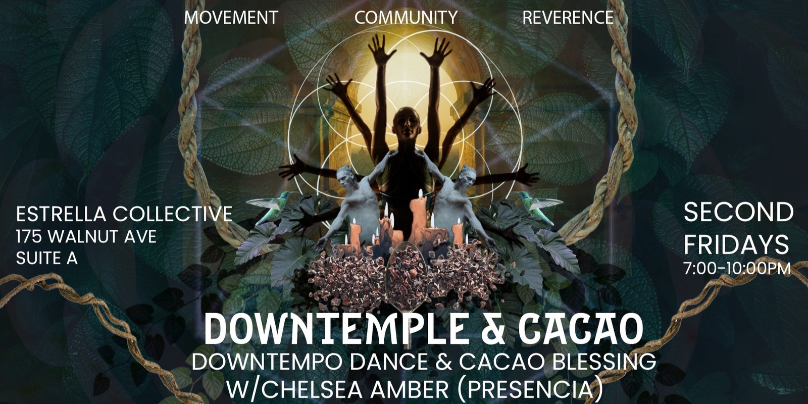 Banner image for May Downtemple & Cacao 'Rooted Bloom' w/ David Wermuth, Audionai, & Kacey Rodenbush