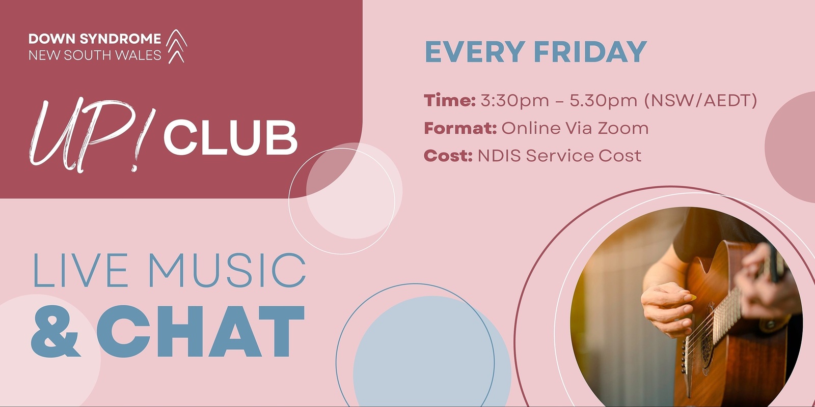Banner image for UP! Club - Live Music & Chat Friday 9th August 2024