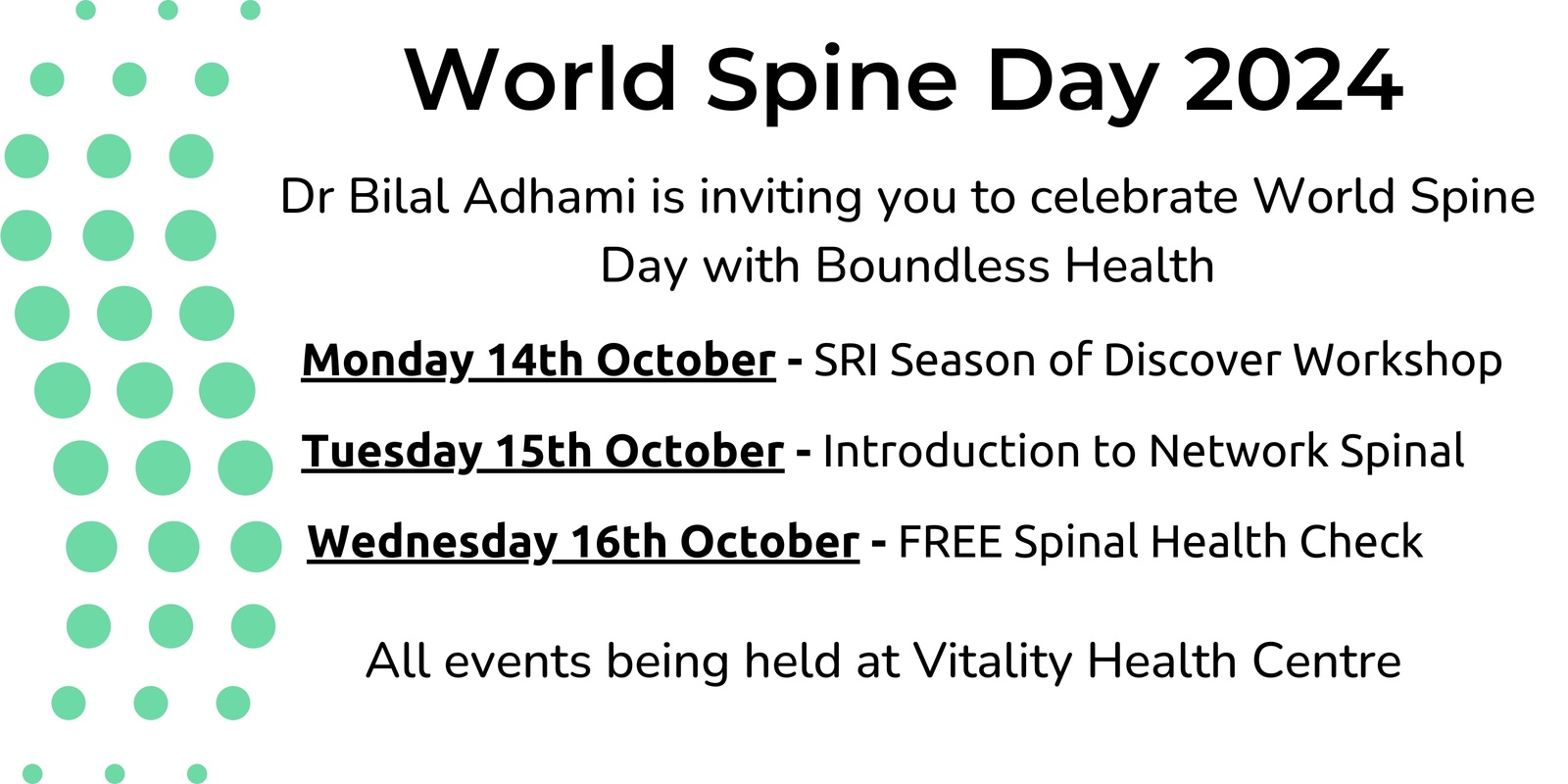 Banner image for World Spine Day - Boundless Health Events